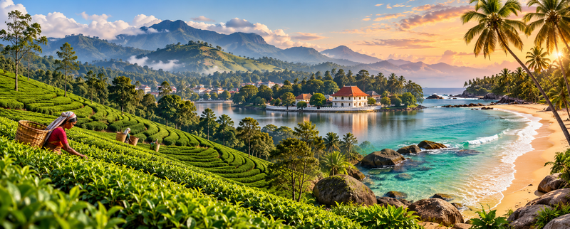 Sri Lanka Kandy, Tea Hills & Bentota destination illustration, 4-night Sri Lanka tour by Aryan Dream Holidays